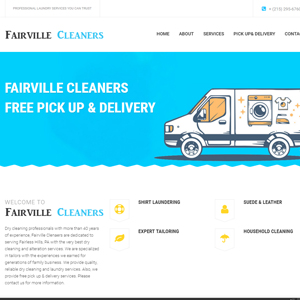Fairville Cleaners, a website made by the Philadelphia area web development company TAF JK Group Inc.